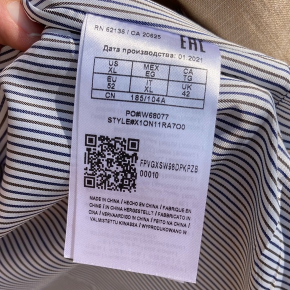 NWOT Men’s Guess Blazer Jacket, Tan - Picture 5 of 10